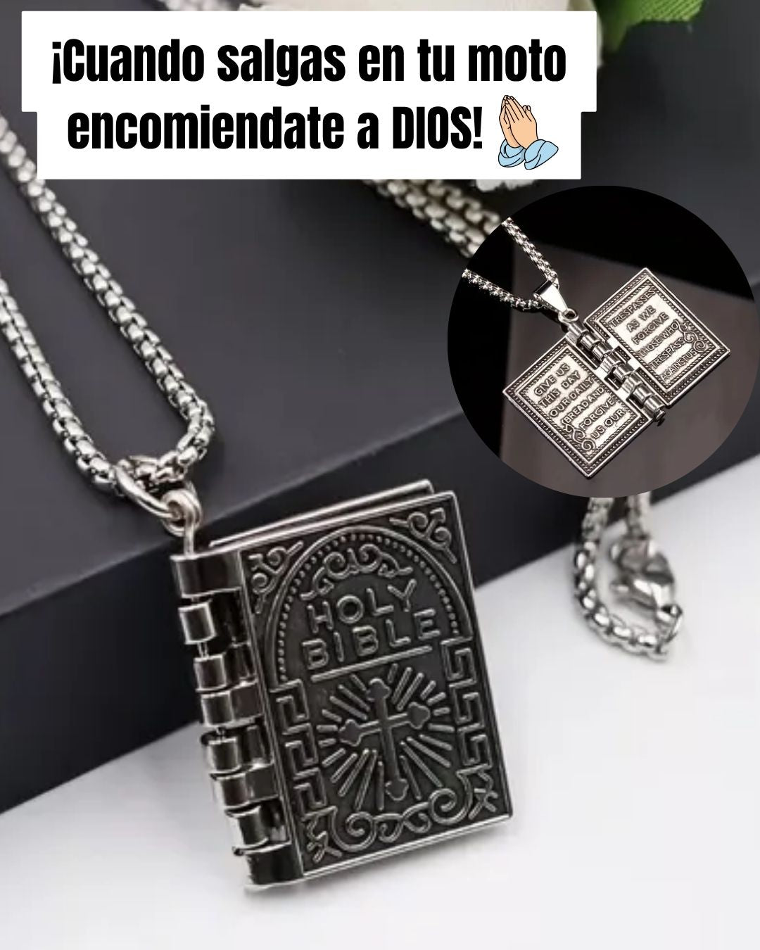 Collar Biblia Padre Nuestro +CAJA REGALO