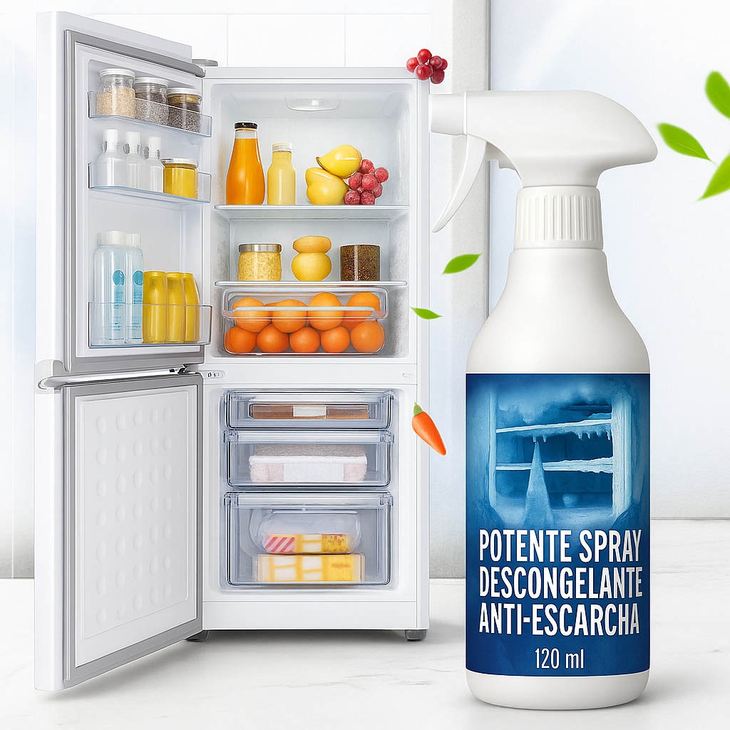 Spray descongelante Anti-escarcha – Elimina el hielo de tu nevera en segundos sin desconectarla