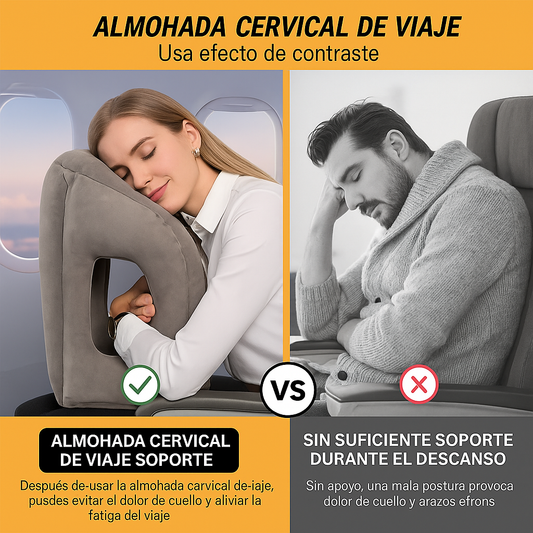 Almohada Inflable Ergonómica para Viajes